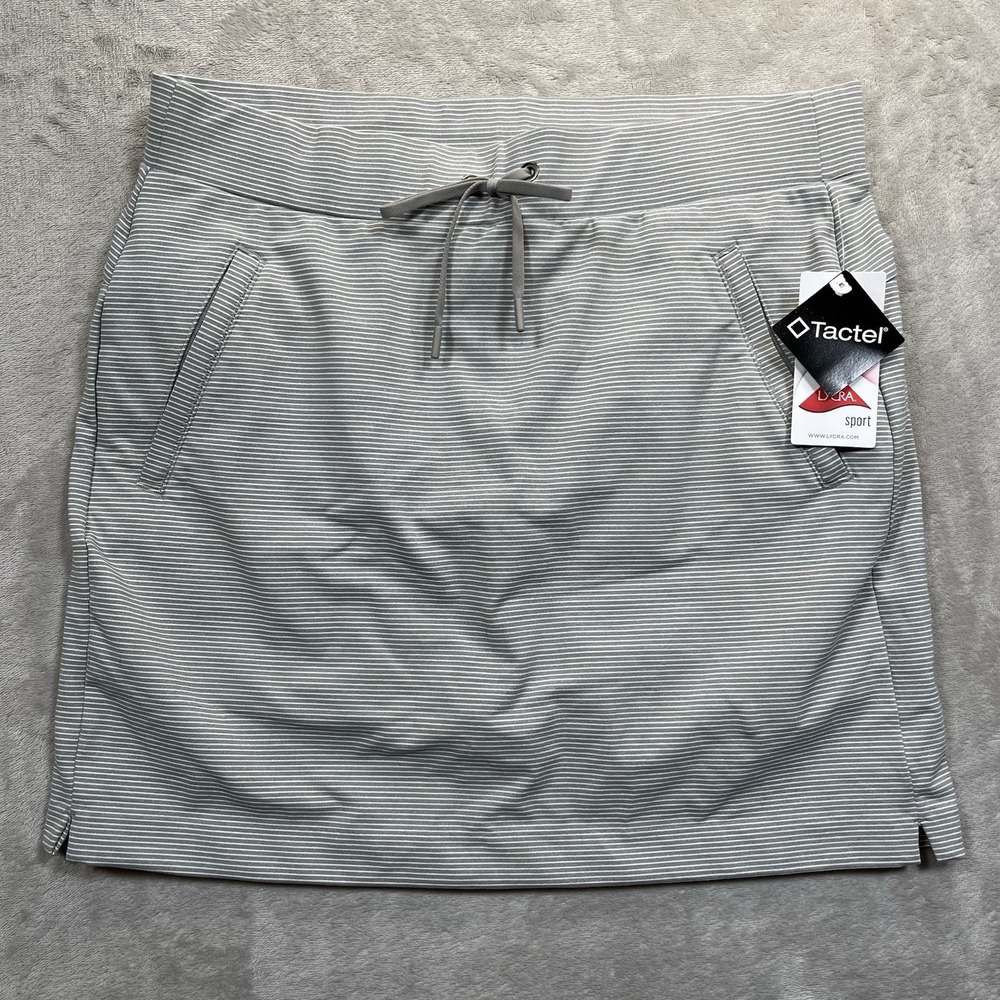 Athleta Midtown Skirt Skort Tennis Running Golf Casual Gray Stripe Small Tall